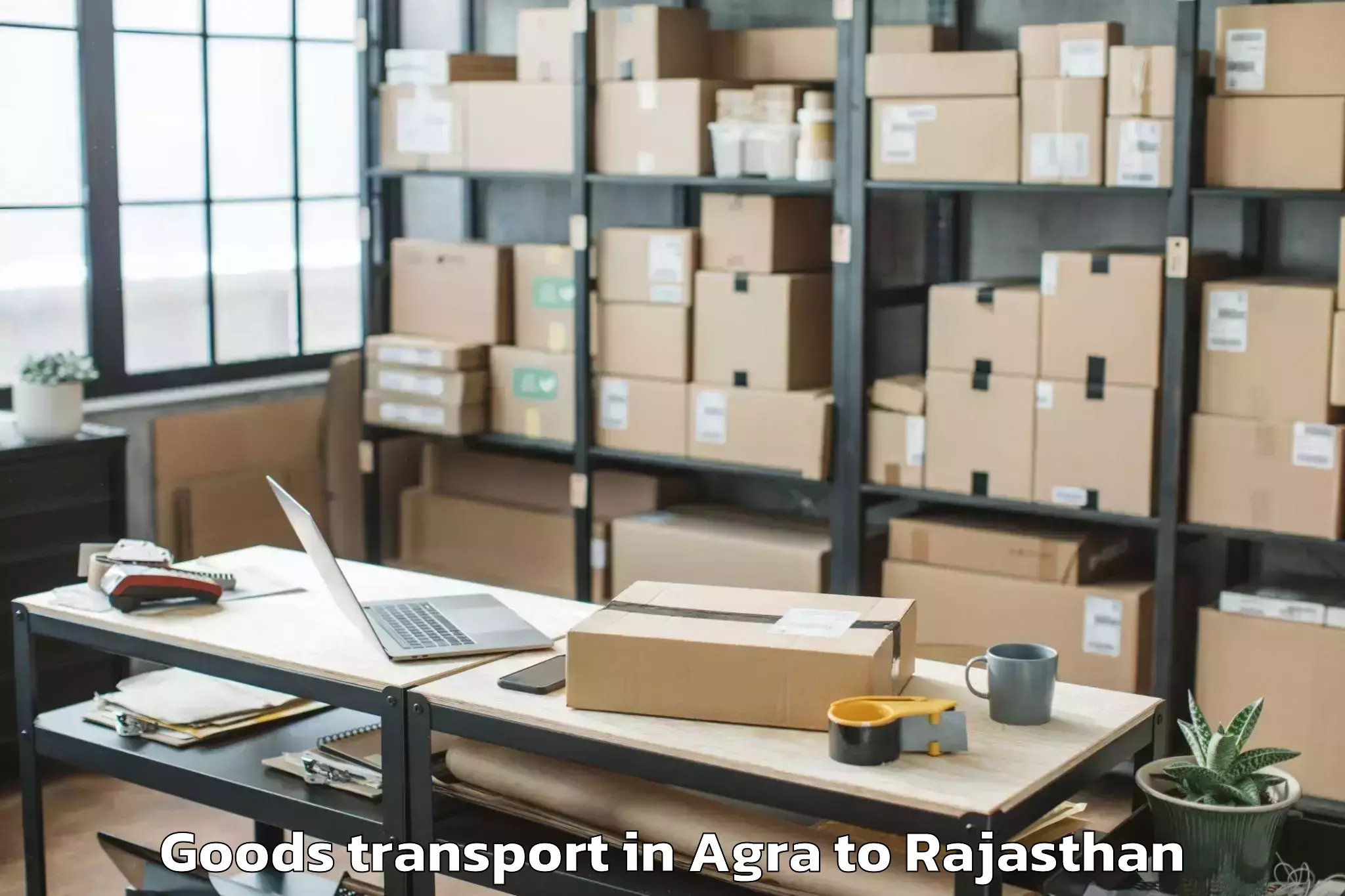 Book Your Agra to Pindwara Goods Transport Today